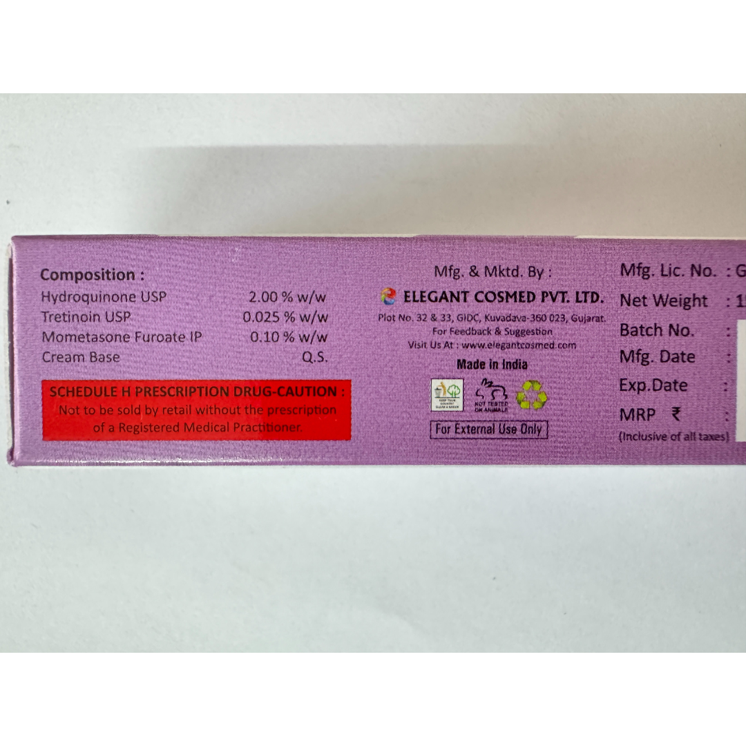 Triple Action Skin Lightening Cream – Hydroquinone, Tretinoin & Mometasone 15GM